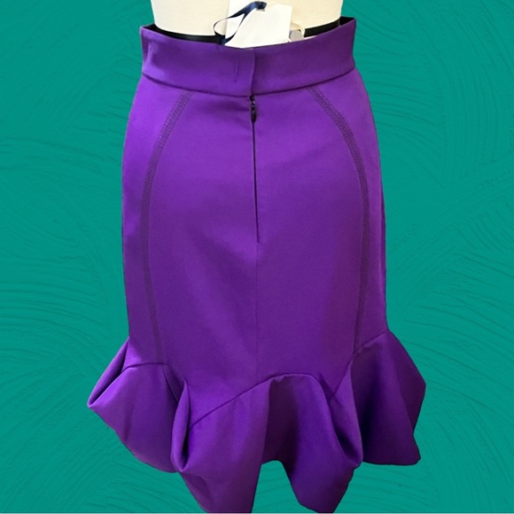 NWT Gorgeous Italian Silk Blend Crepe Skirt with Bubble Flounce. - Picture 3 of 9